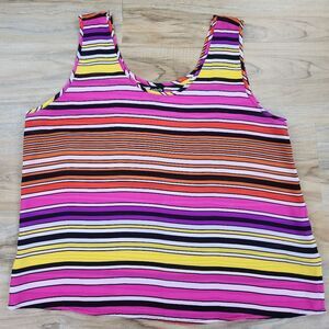 🍑Rafaella Multicolor Striped Lightweight Sleeveless Top XLarge